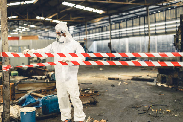Professional Sewage Cleanup technician working in Kenedy, TX